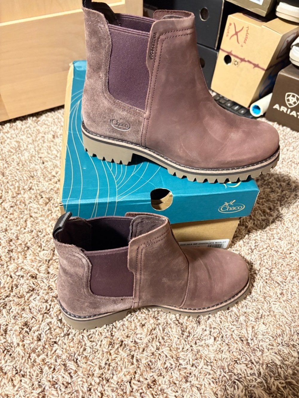 Chaco Brown Suede Chelsea Ankle Boots size 6 NWT